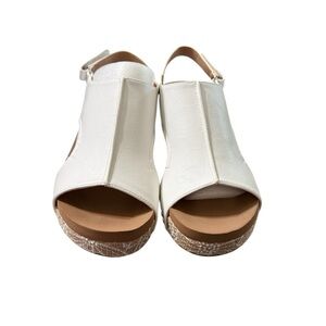 CORKYS – White Combo Wedge Sandals · Size 10
